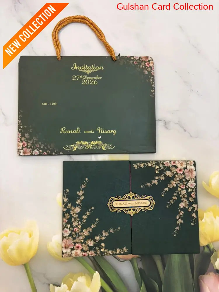 Carry Bag Designer Wedding Invitation Card for Marriage JC MH-1209