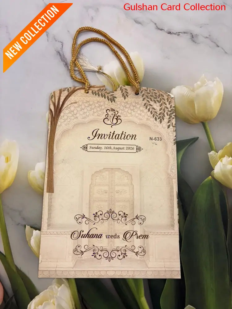 Carry Bag Designer Wedding Invitation Card for Marriage JC N-633