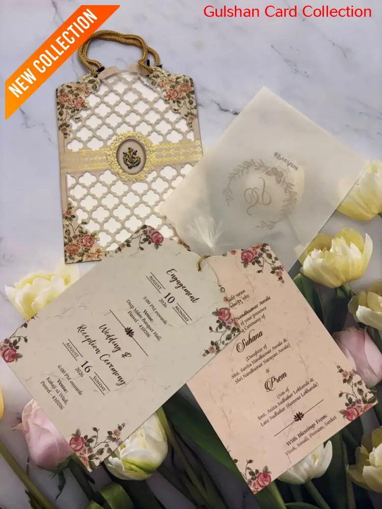Carry Bag Designer Wedding Invitation Card for Marriage JC N-634