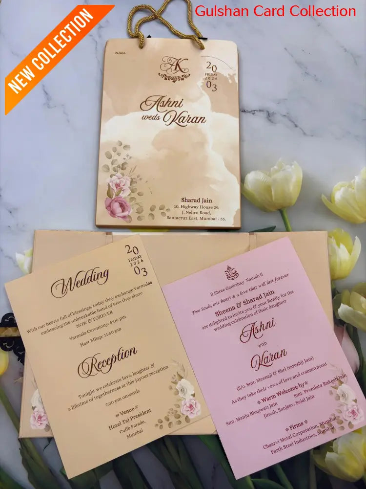 Carry Bag Designer Wedding Invitation Card for Marriage JC N565