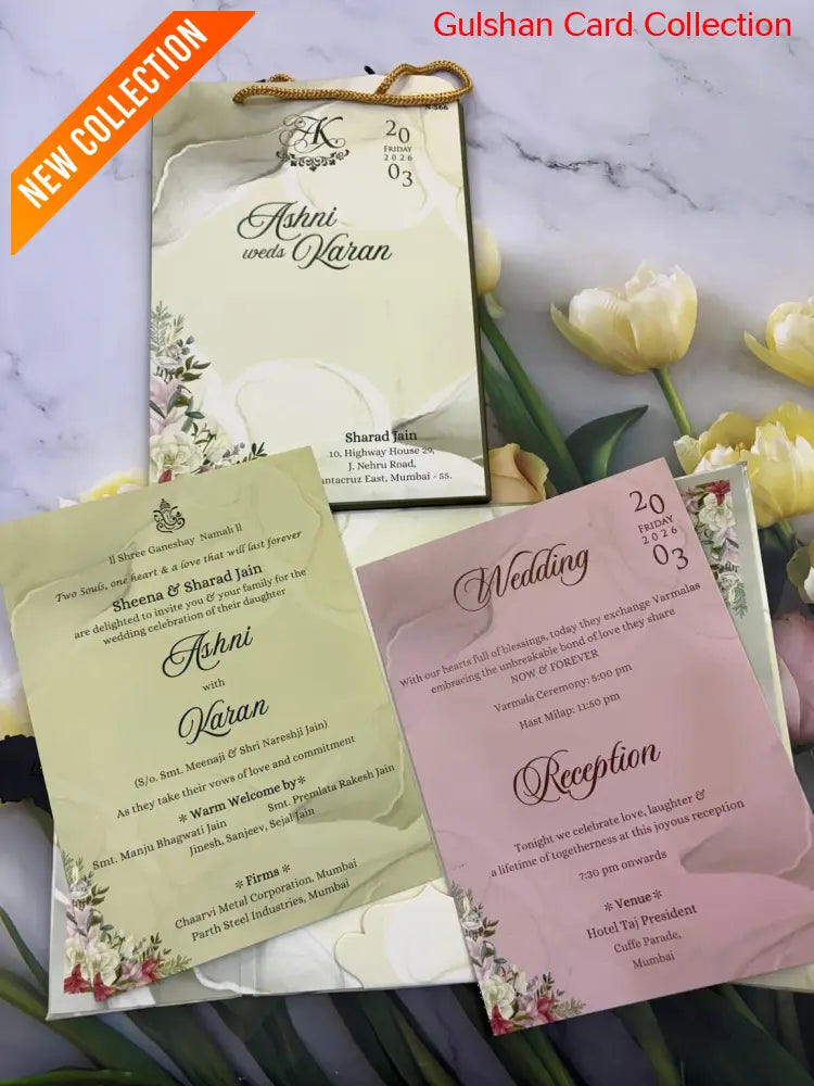 Carry Bag Designer Wedding Invitation Card for Marriage JC N566