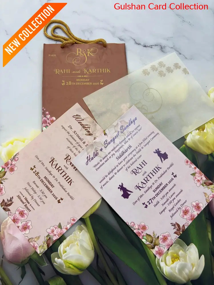 Carry Bag Designer Wedding Invitation Card for Marriage JC N636