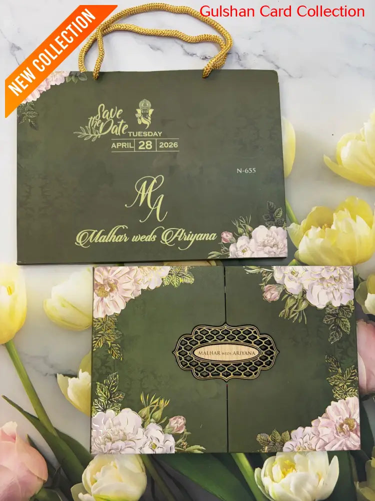 Carry Bag Designer Wedding Invitation Card for Marriage JC N655