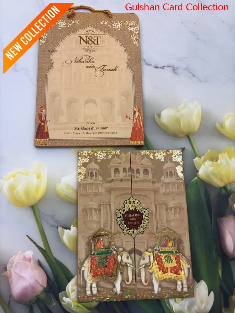 Carry Bag Designer Wedding Invitation Card for Marriage JC N680