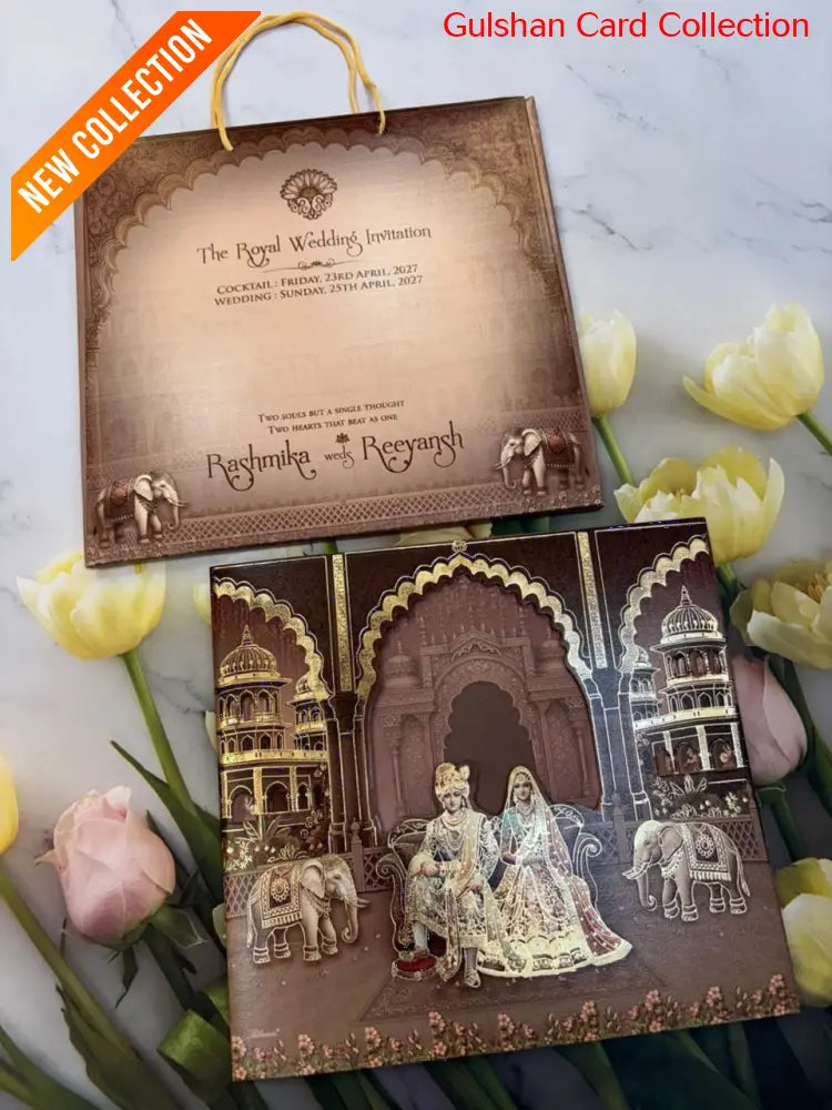 Carry Bag Designer Wedding Invitation Card for Marriage RD 401