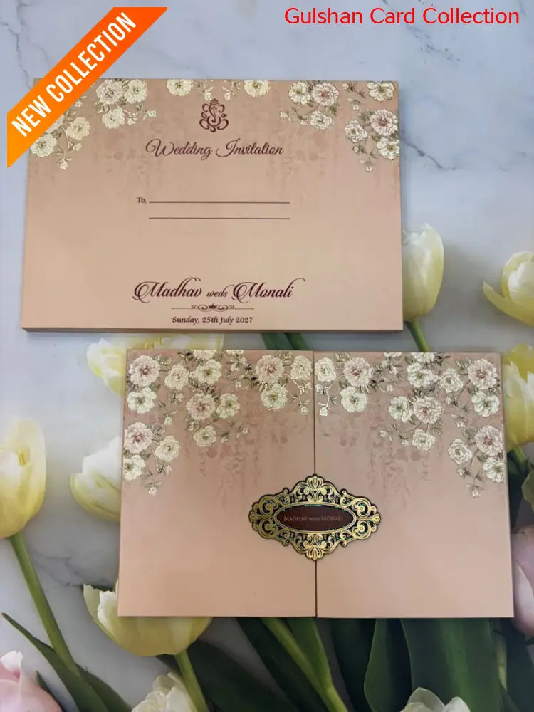 Centre Open Designer Wedding Invitation Card for Marriage JC 3673