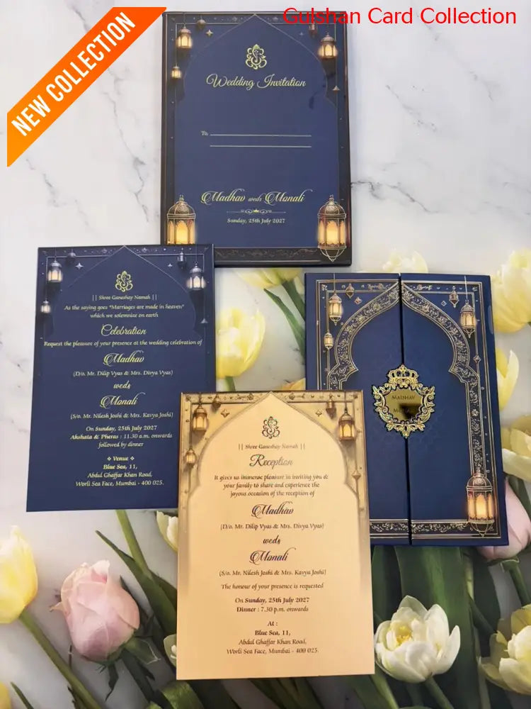 Centre Open Designer Wedding Invitation Card for Marriage JC 3678