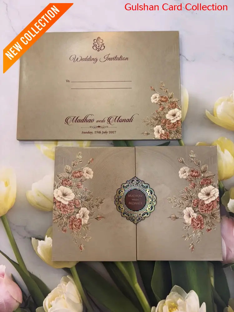 Centre Open Designer Wedding Invitation Card for Marriage JC 3692