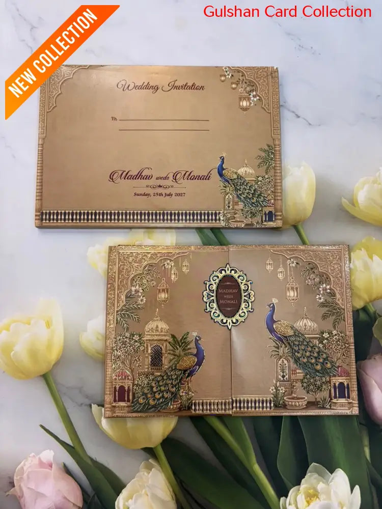 Centre Open Designer Wedding Invitation Card for Marriage JC 3693