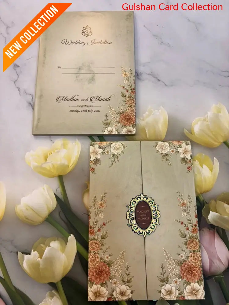 Centre Open Designer Wedding Invitation Card for Marriage JC 3694