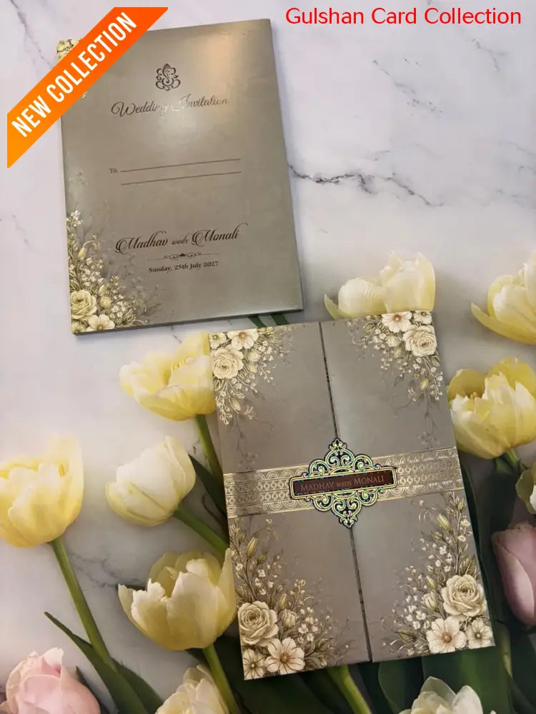 Centre Open Designer Wedding Invitation Card for Marriage JC 3695