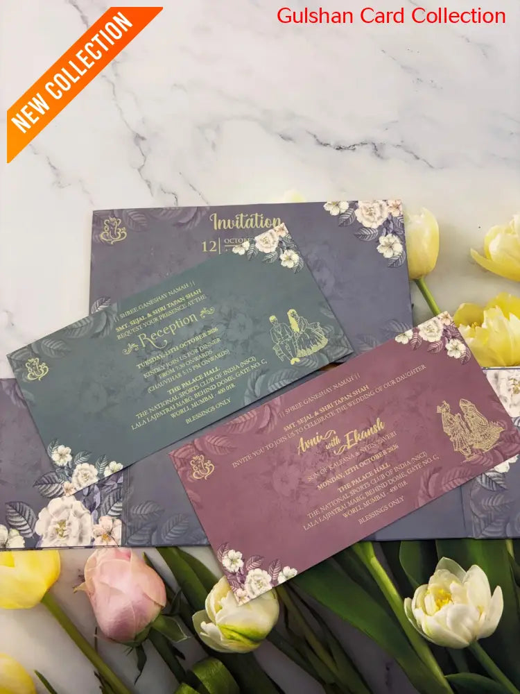Centre Open Designer Wedding Invitation Card for Marriage JC N 686