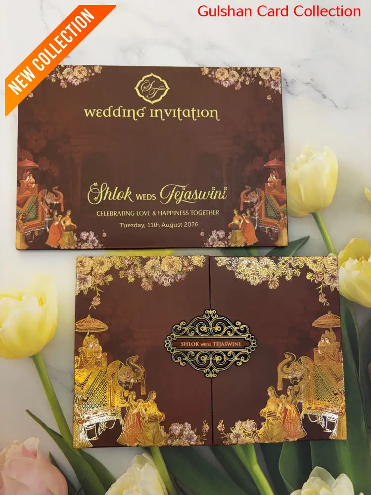 Centre Open Designer Wedding Invitation Card for Marriage JC N 712