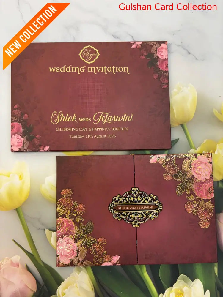 Centre Open Designer Wedding Invitation Card for Marriage JC N 716