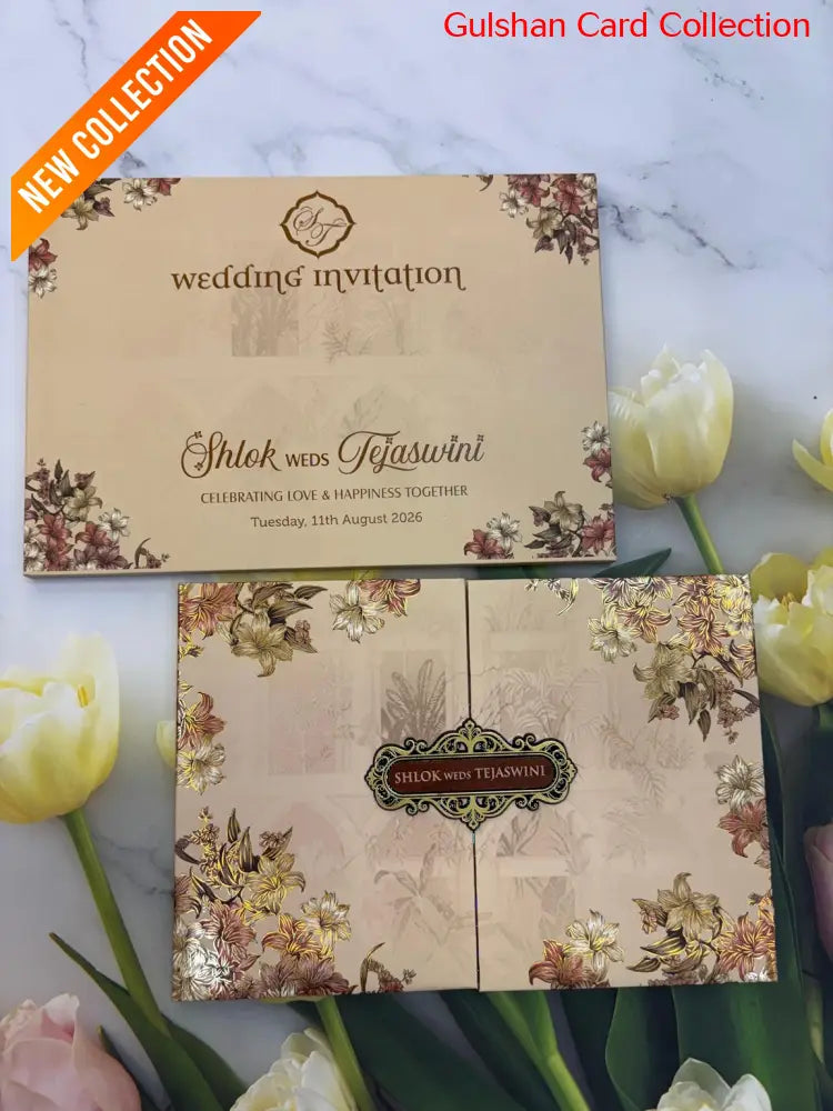 Centre Open Designer Wedding Invitation Card for Marriage JC N 717