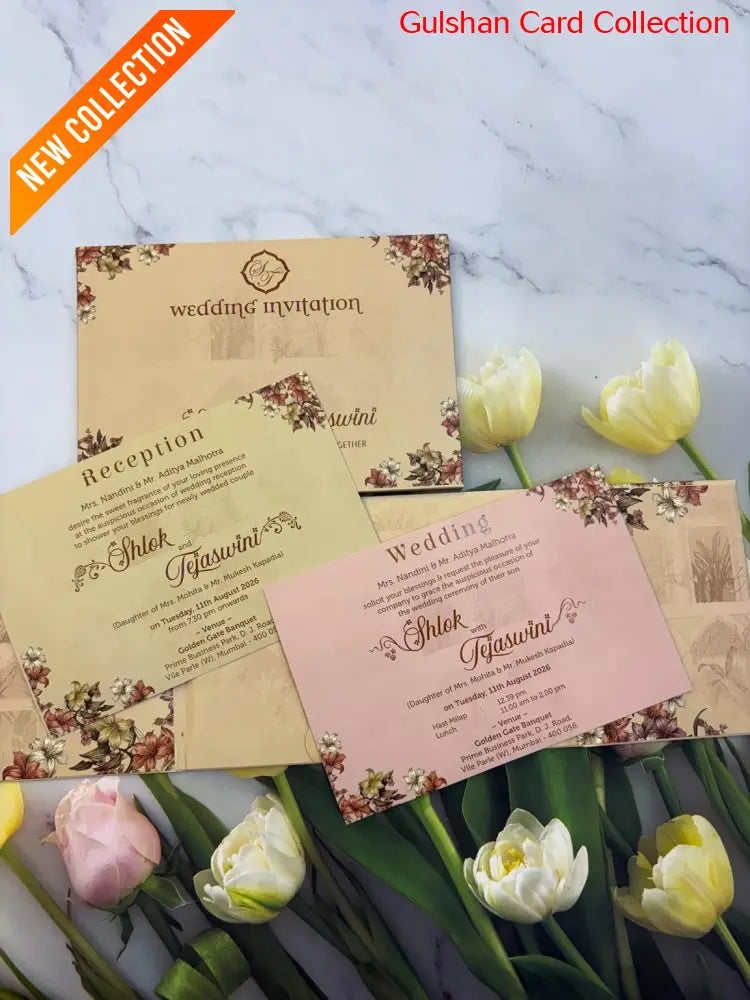 Centre Open Designer Wedding Invitation Card for Marriage JC N 717