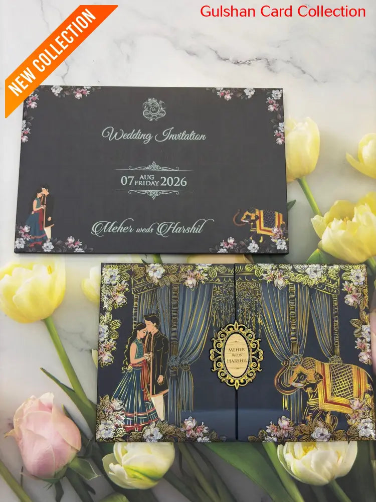 Centre Open Designer Wedding Invitation Card for Marriage JC N 744
