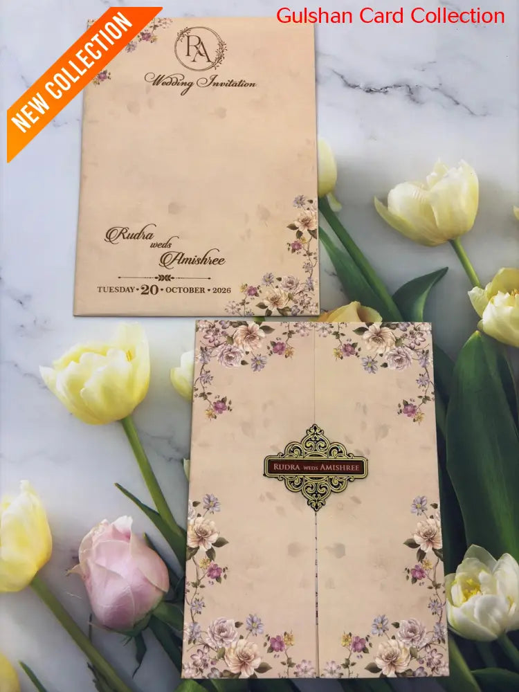 Centre Open Designer Wedding Invitation Card for Marriage JC N677