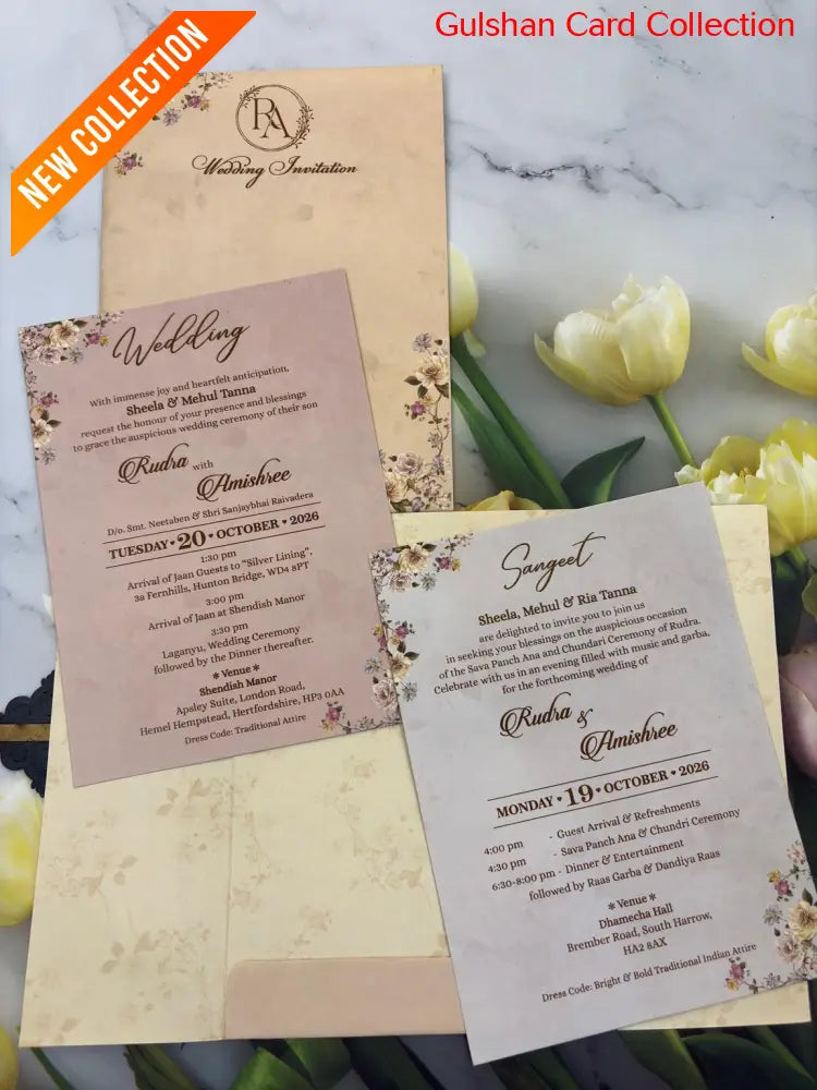 Centre Open Designer Wedding Invitation Card for Marriage JC N677