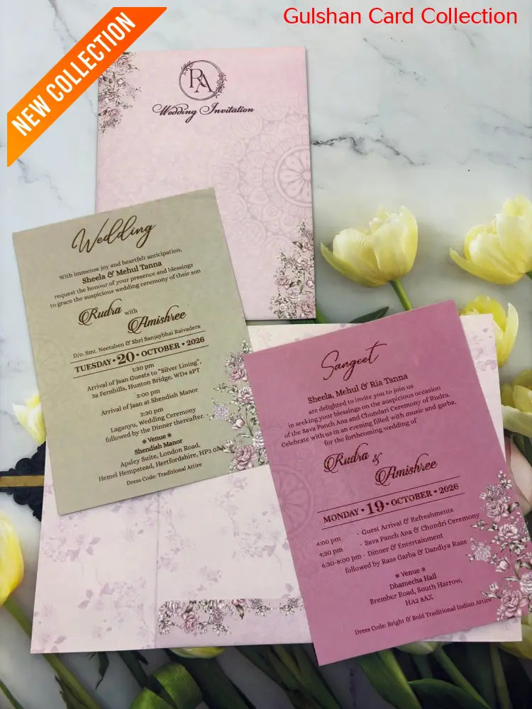 Centre Open Designer Wedding Invitation Card for Marriage JC N678