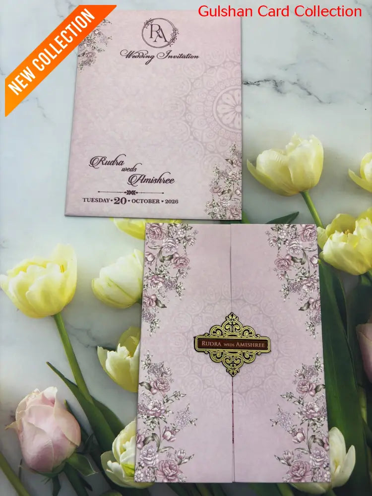 Centre Open Designer Wedding Invitation Card for Marriage JC N678