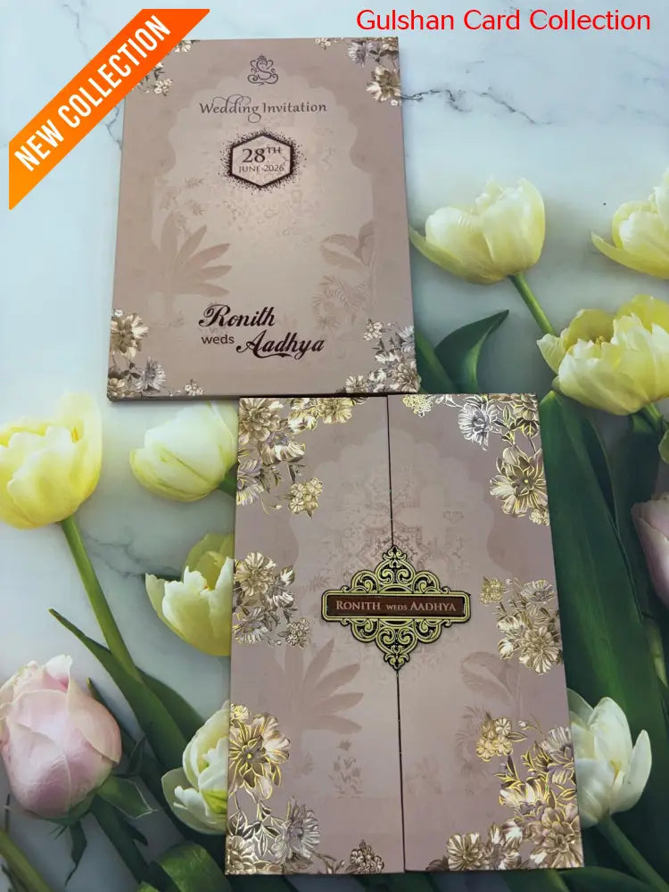 Centre Open Designer Wedding Invitation Card for Marriage JC N684