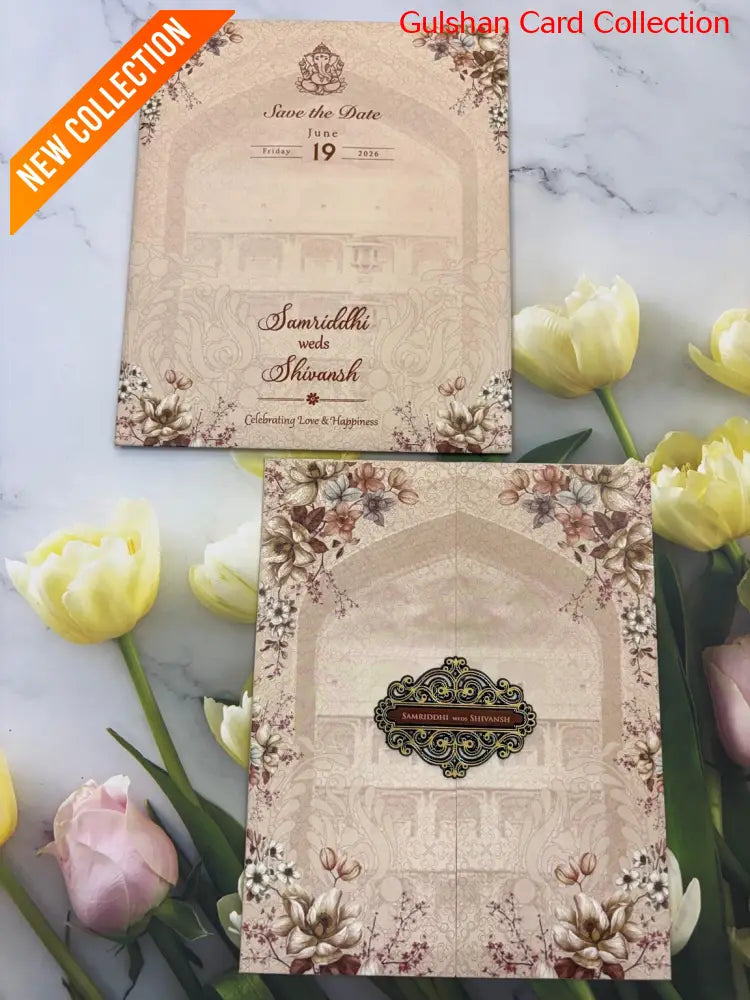 Centre Open Designer Wedding Invitation Card for Marriage JC N696