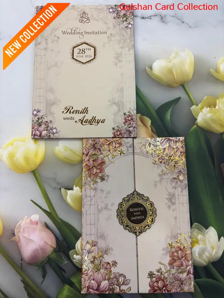 Centre Open Designer Wedding Invitation Card for Marriage JC N707