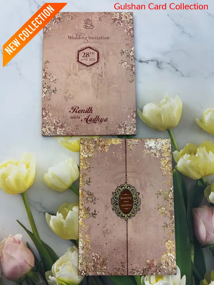 Centre Open Designer Wedding Invitation Card for Marriage JC N708