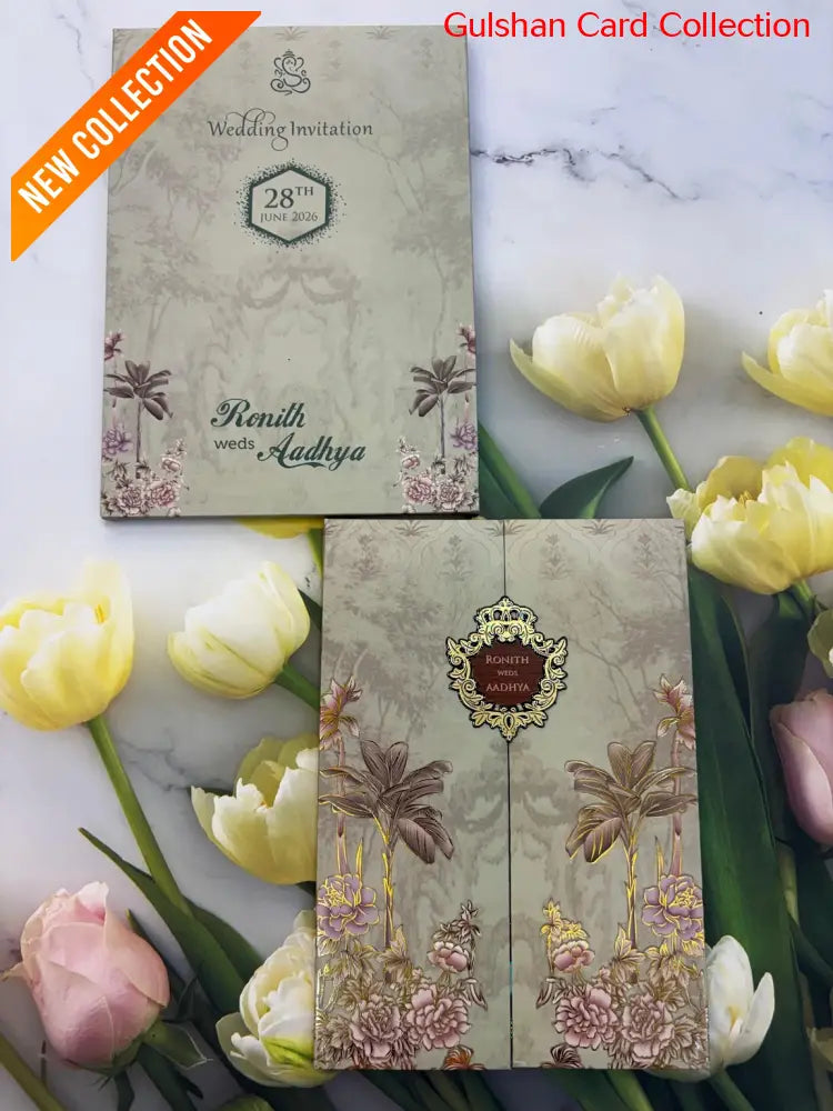 Centre Open Designer Wedding Invitation Card for Marriage JC N709