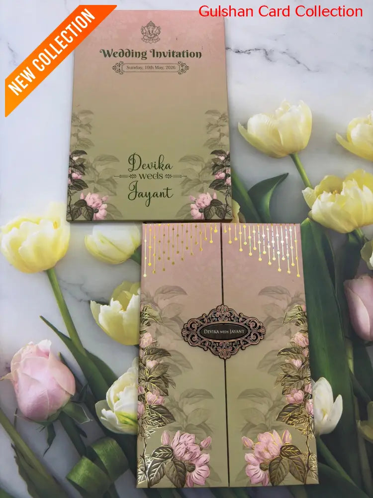 Centre Open Designer Wedding Invitation Card for Marriage JC N733