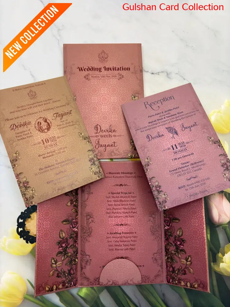 Centre Open Designer Wedding Invitation Card for Marriage JC N741