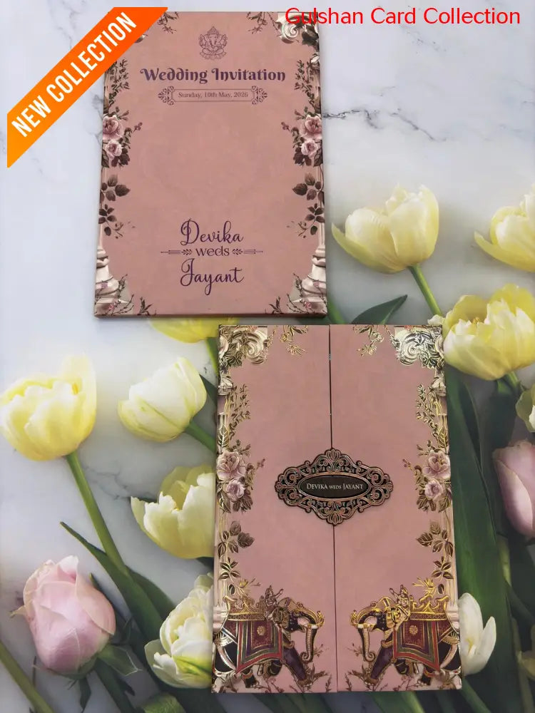 Centre Open Designer Wedding Invitation Card for Marriage JC N743