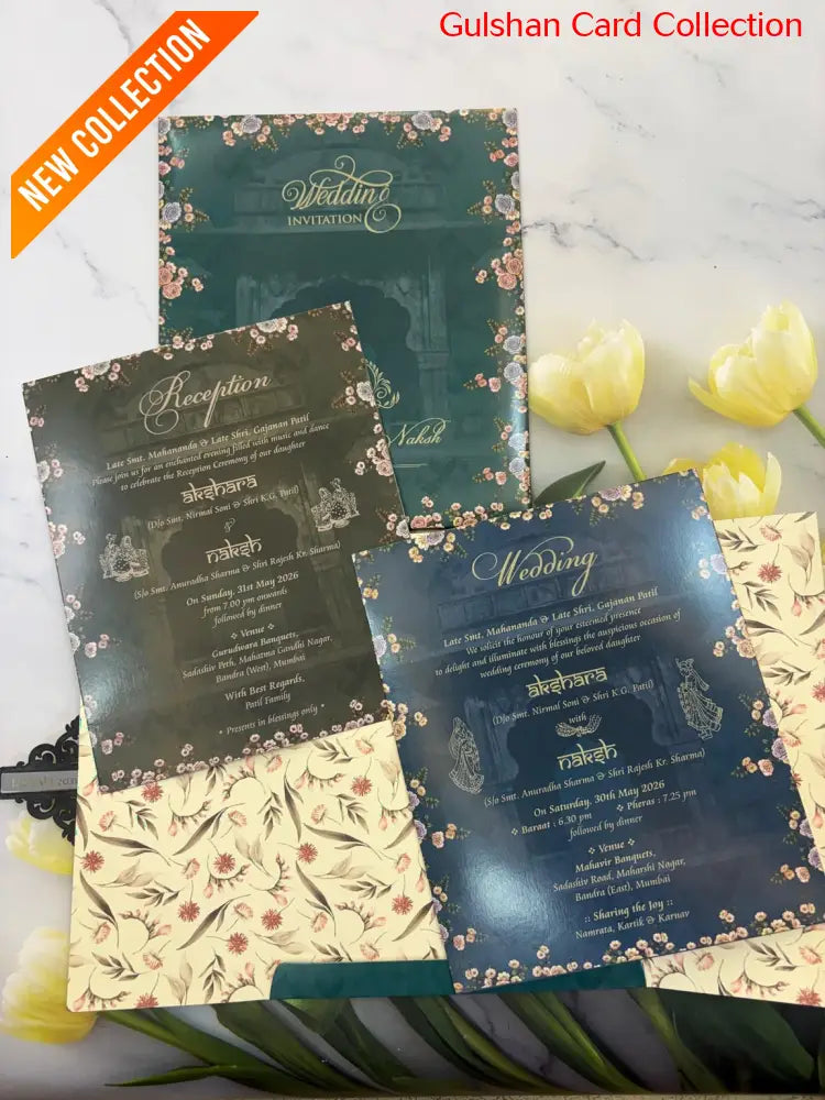 Centre Open Designer Wedding Invitation Card for Marriage JC N758