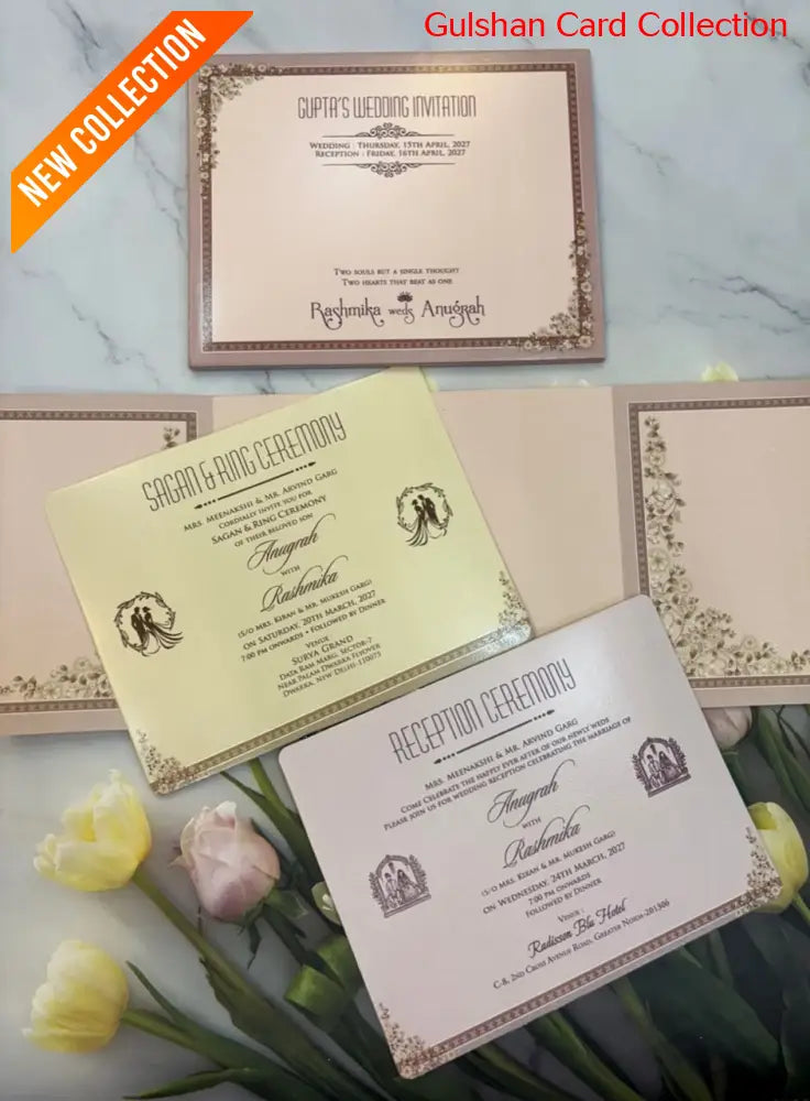 Centre Open Designer Wedding Invitation Card for Marriage RD 476