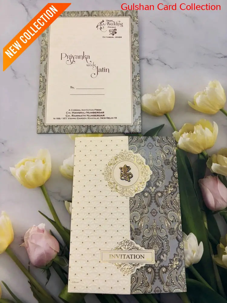 Centre Open Designer Wedding Invitation Card for Marriage SD F-61