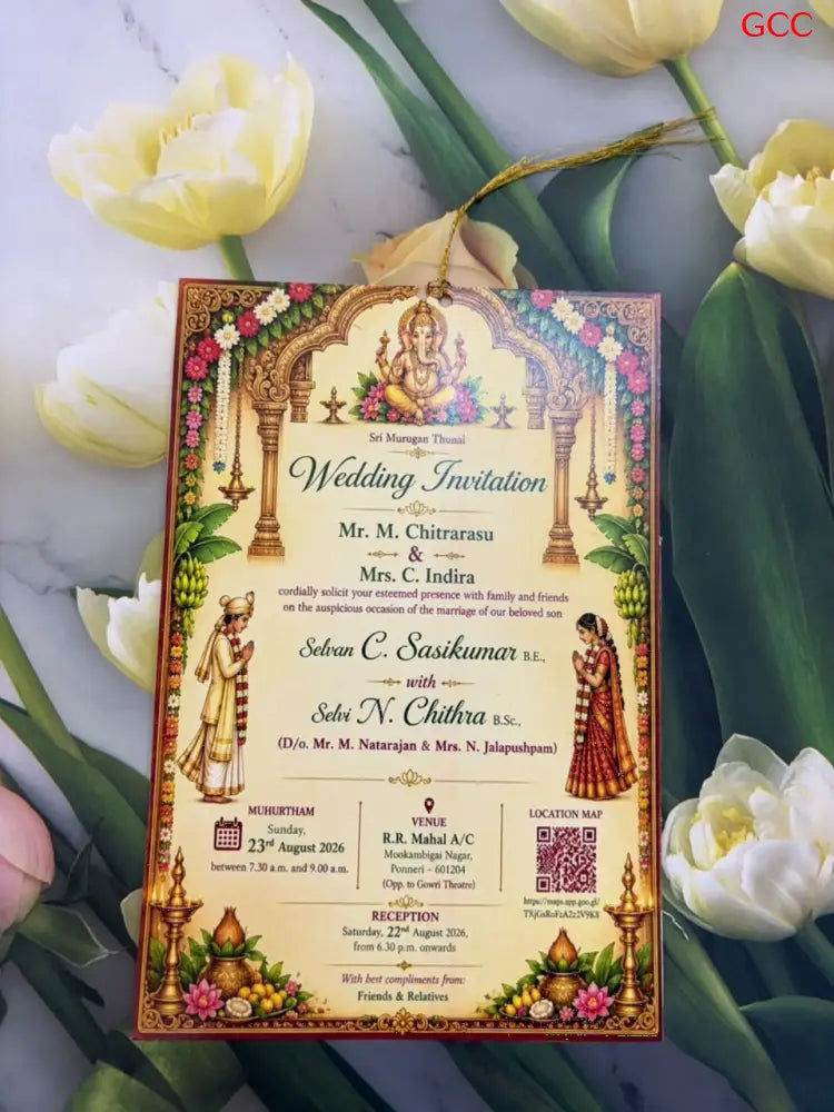 Customisable Fancy 2027 Invitation Card 2 - With Print