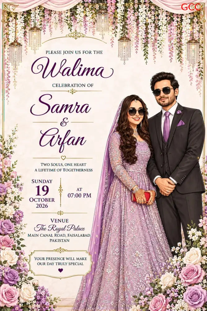 Customisable Fancy 2027 Invitation Card 6 - With Print