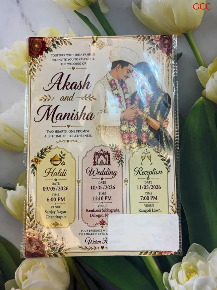 Customisable Fancy 2027 Invitation Card 9 - With Print
