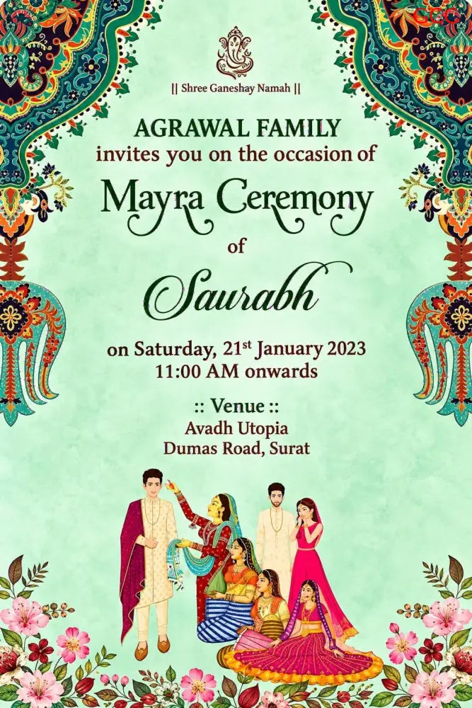 Customisable Fancy 2027 Invitation Card - With Print