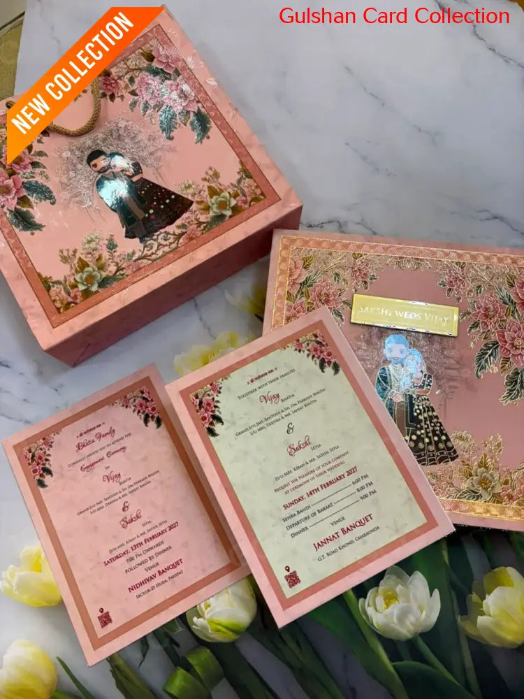 Watermarked - Dry Fruits/ Chocolate Designer Invitation Box in Bride & Groom Design SD-07