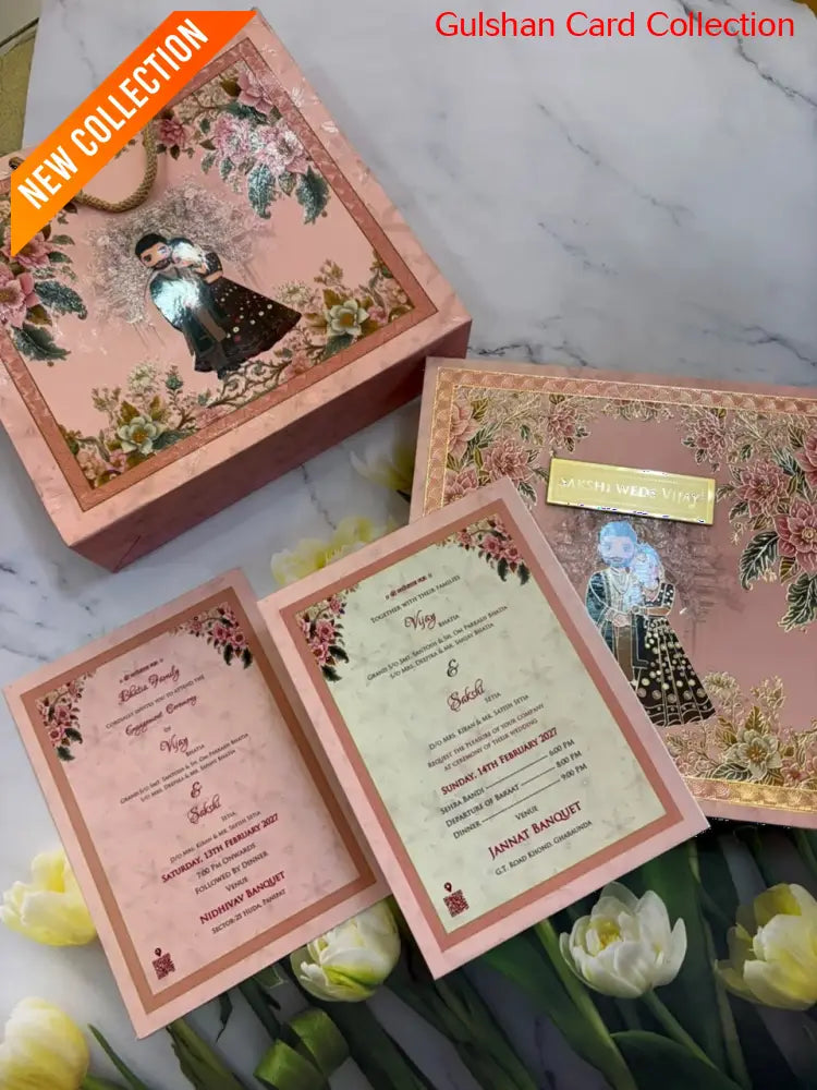 Dry Fruits/ Chocolate Designer Invitation Box in Bride & Groom Design SD-07.
