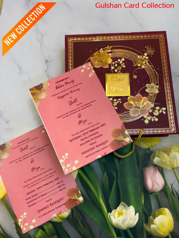 Watermarked - Dry Fruits/ Chocolate Designer Invitation Box in Floral Design SD-08