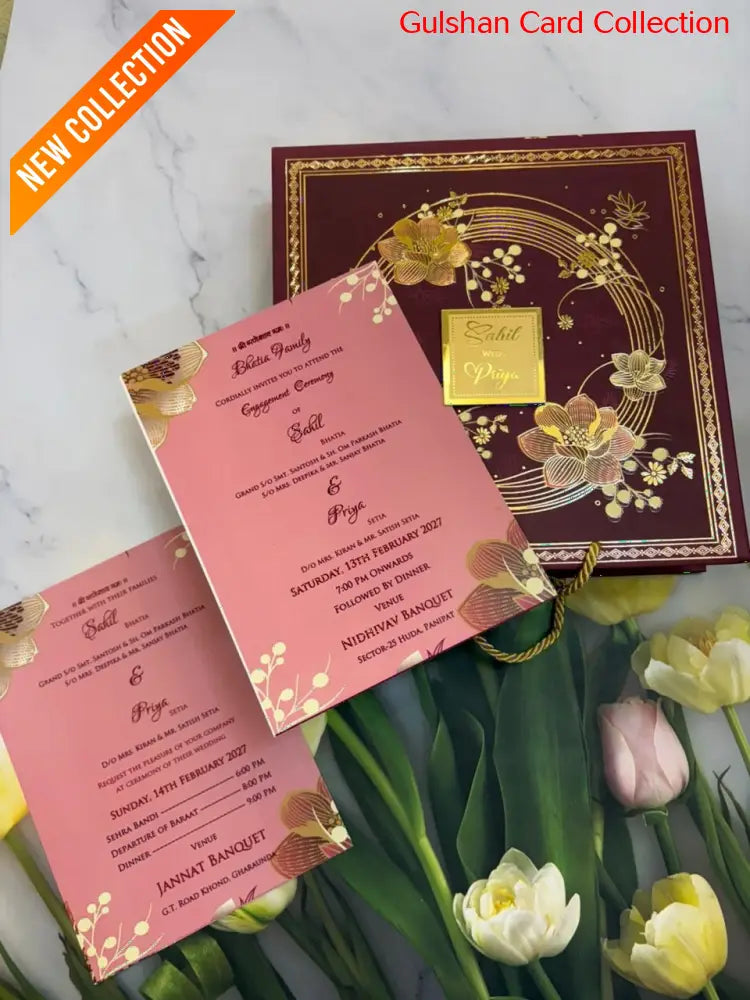 Dry Fruits/ Chocolate Designer Invitation Box in Floral Design SD-08.