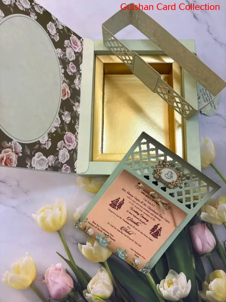 Dry Fruits/ Chocolate Designer Invitation Box in Floral SD 05 1