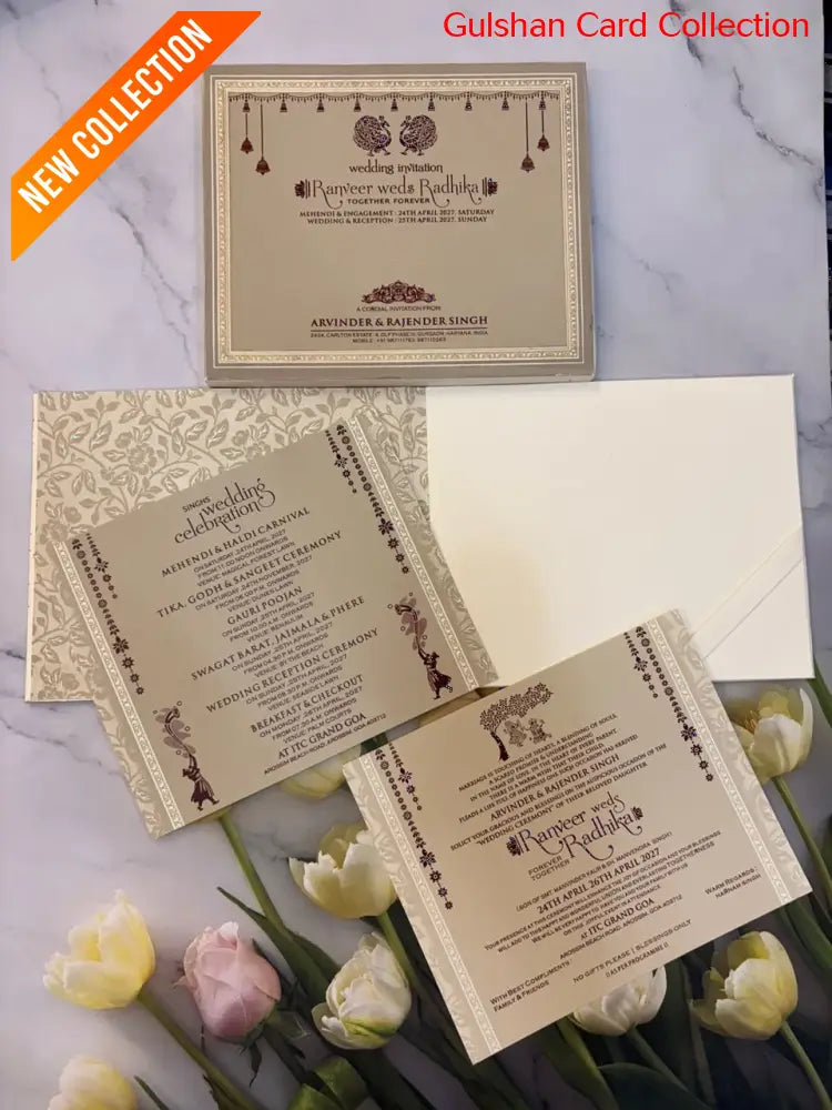 Hardboard Designer Wedding Invitation Card for Marriage RD 580