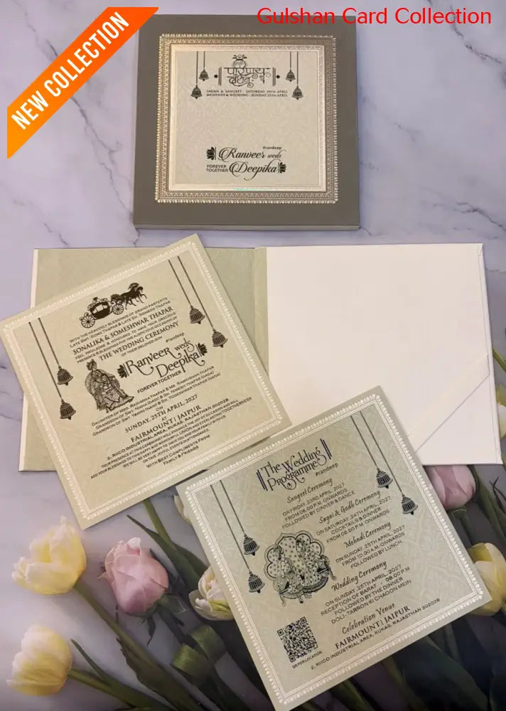 Hardboard Designer Wedding Invitation Card for Marriage RD 582