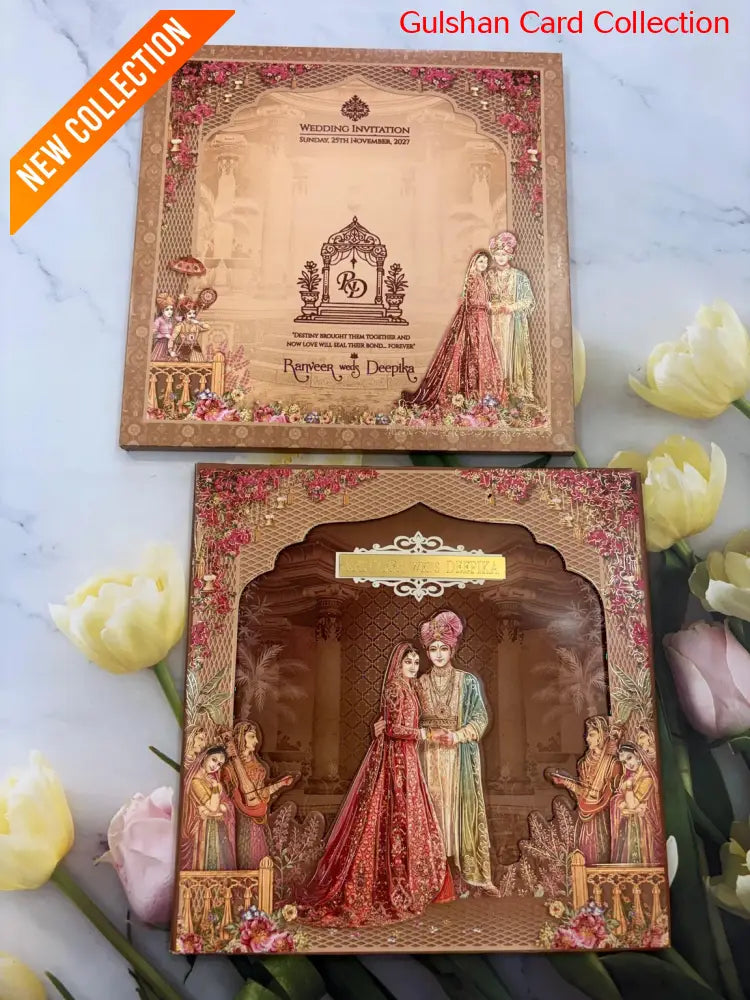 Hardboard Designer Wedding Invitation Card for Marriage RD 7085