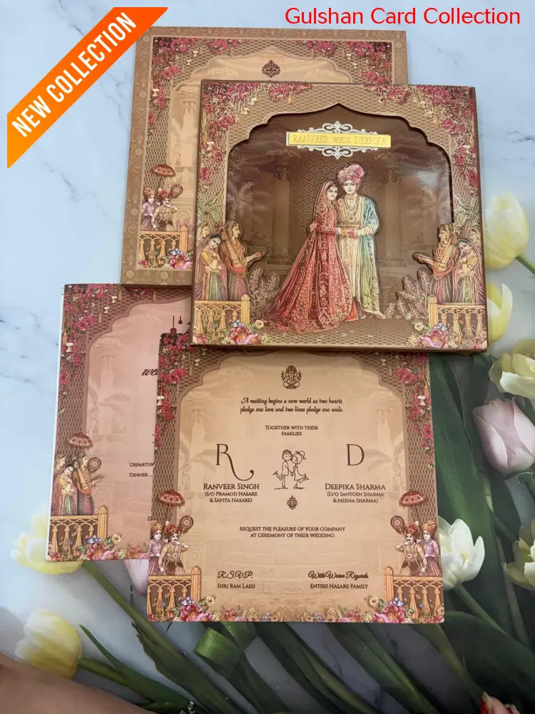 Hardboard Designer Wedding Invitation Card for Marriage RD 7085