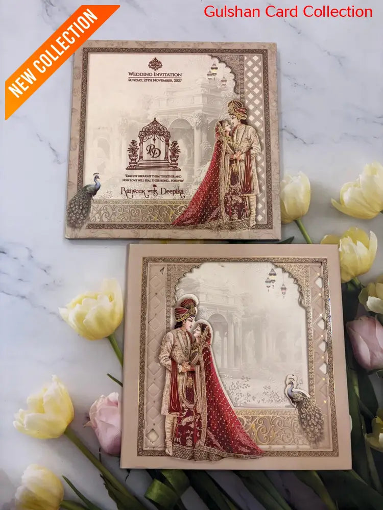 Hardboard Designer Wedding Invitation Card for Marriage RD 7086